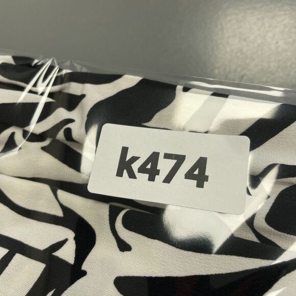 NWO Three Dots Loose-Fit Black & White Leaf Print Flare Leg Pants XL Polyester - Picture 11 of 11